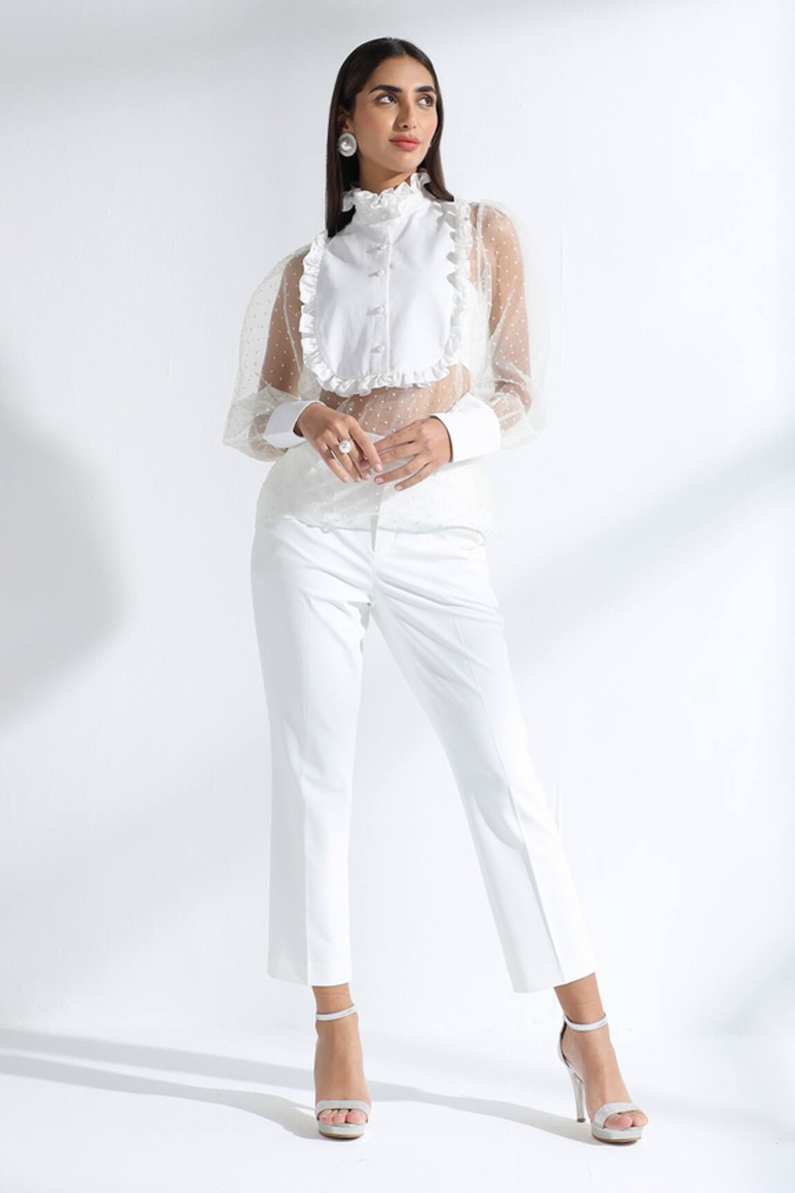 Ashico Frill Sheer Blouse