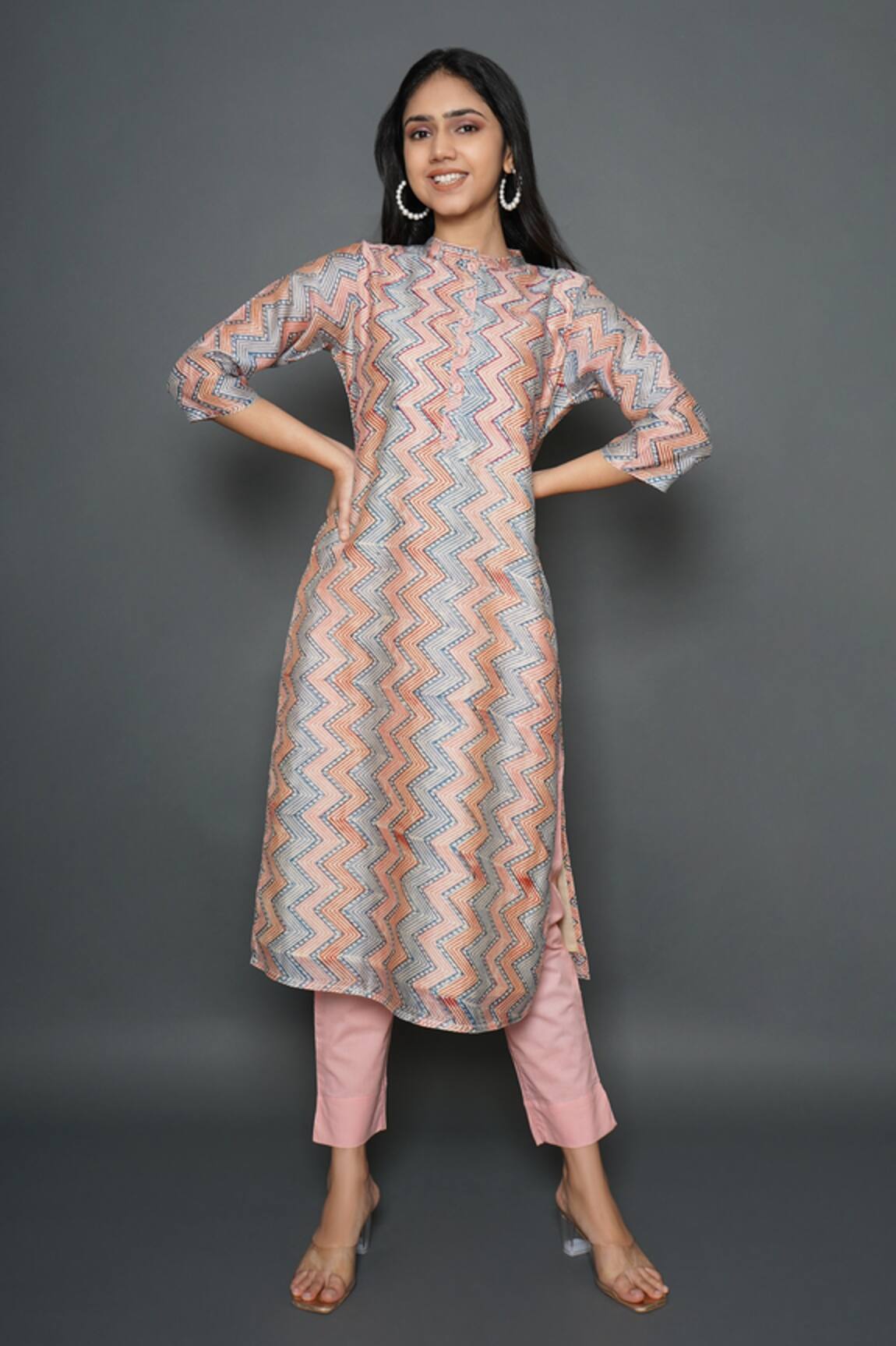 Kameez Wavy Twist Printed Kurta & Pant Set