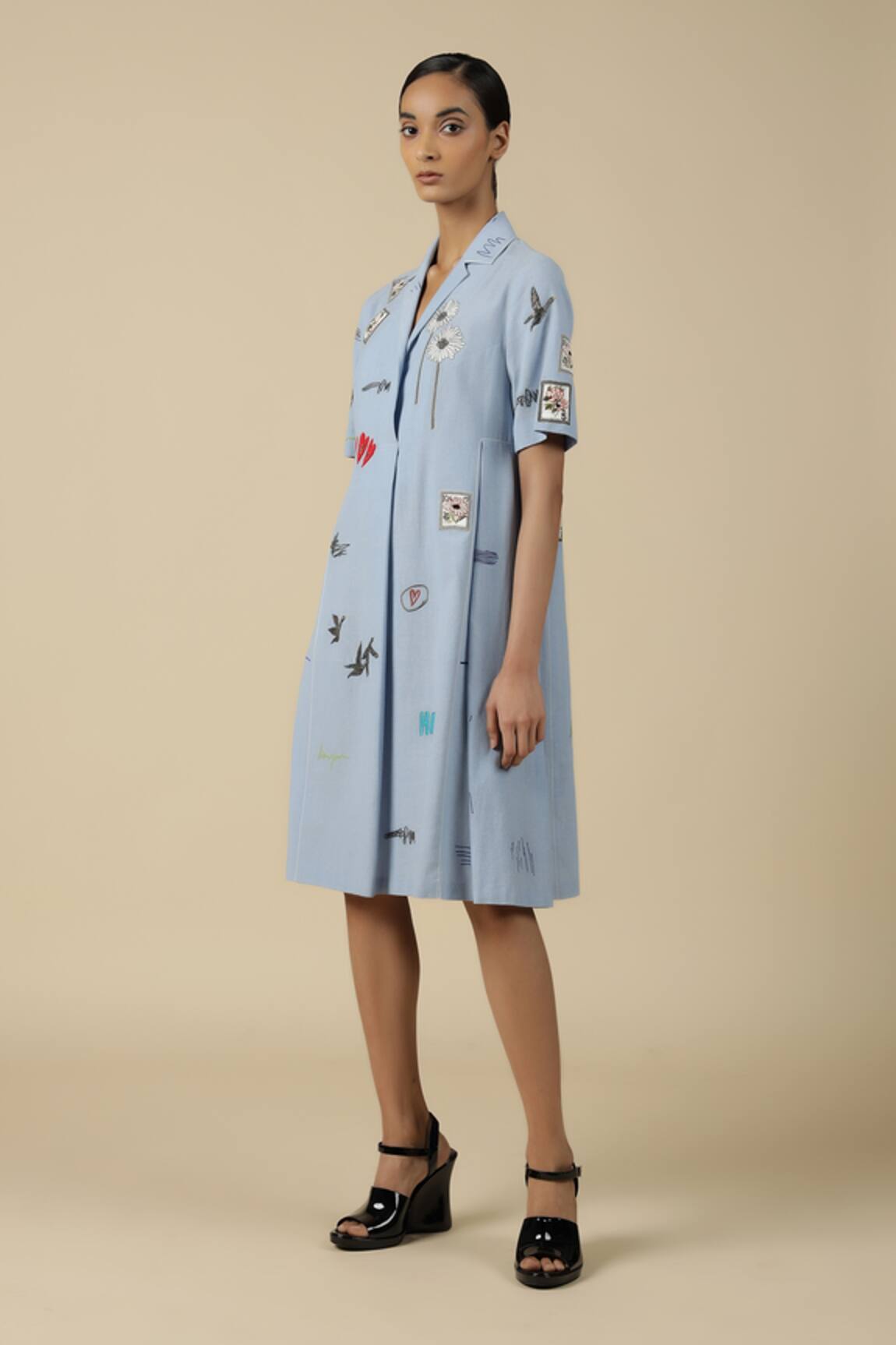 Shahin Mannan Funky Pattern Panelled Dress