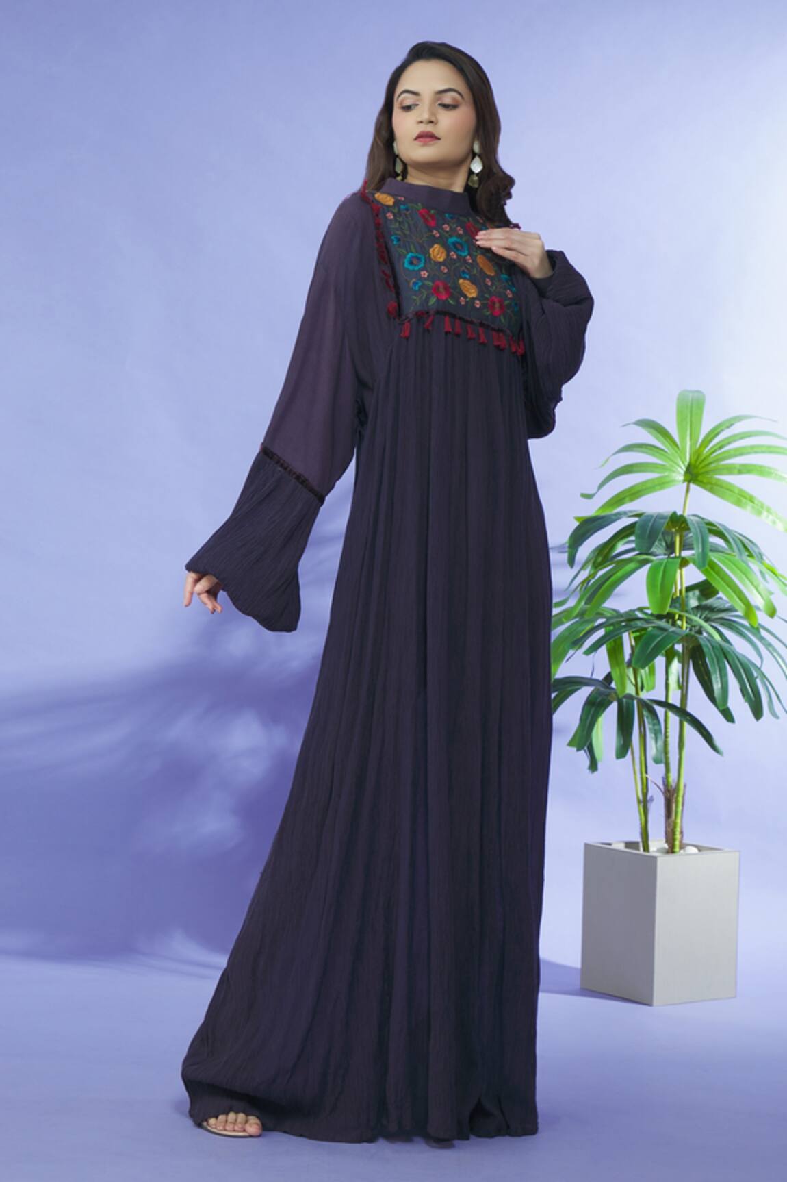 Shruti Sancheti Floral Embroidered Yoke Dress