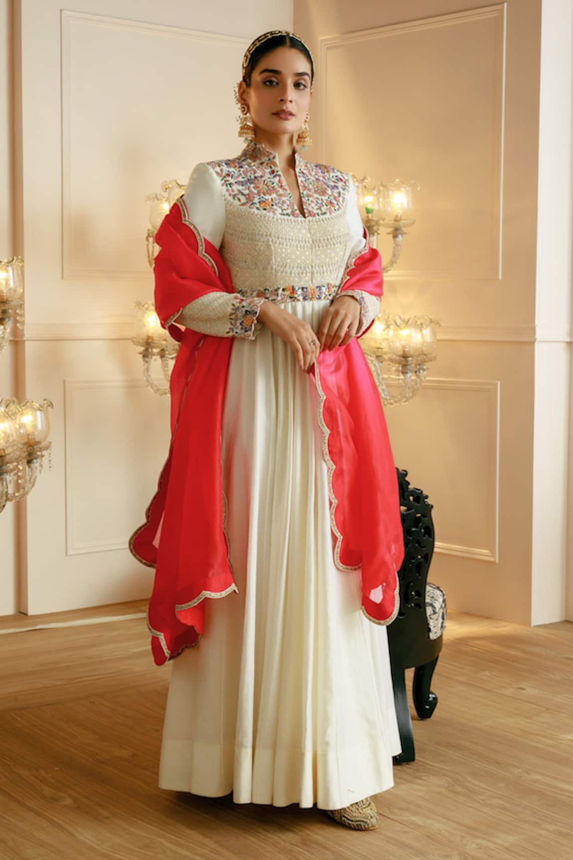 Nehha Nhata Chanderi Embroidered Anarkali With Dupatta