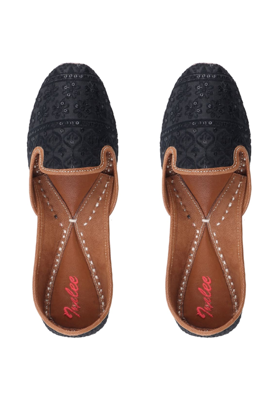 Imlee Jaipur Floral Thread Work Moccasin Juttis