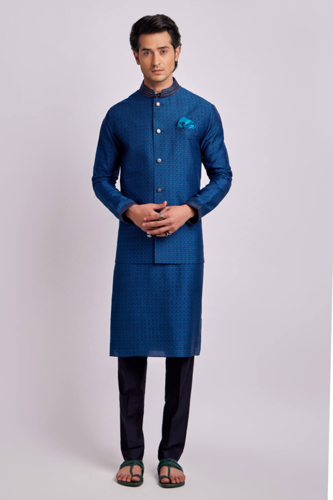 Bubber Couture Diametric Print Blue Bundi