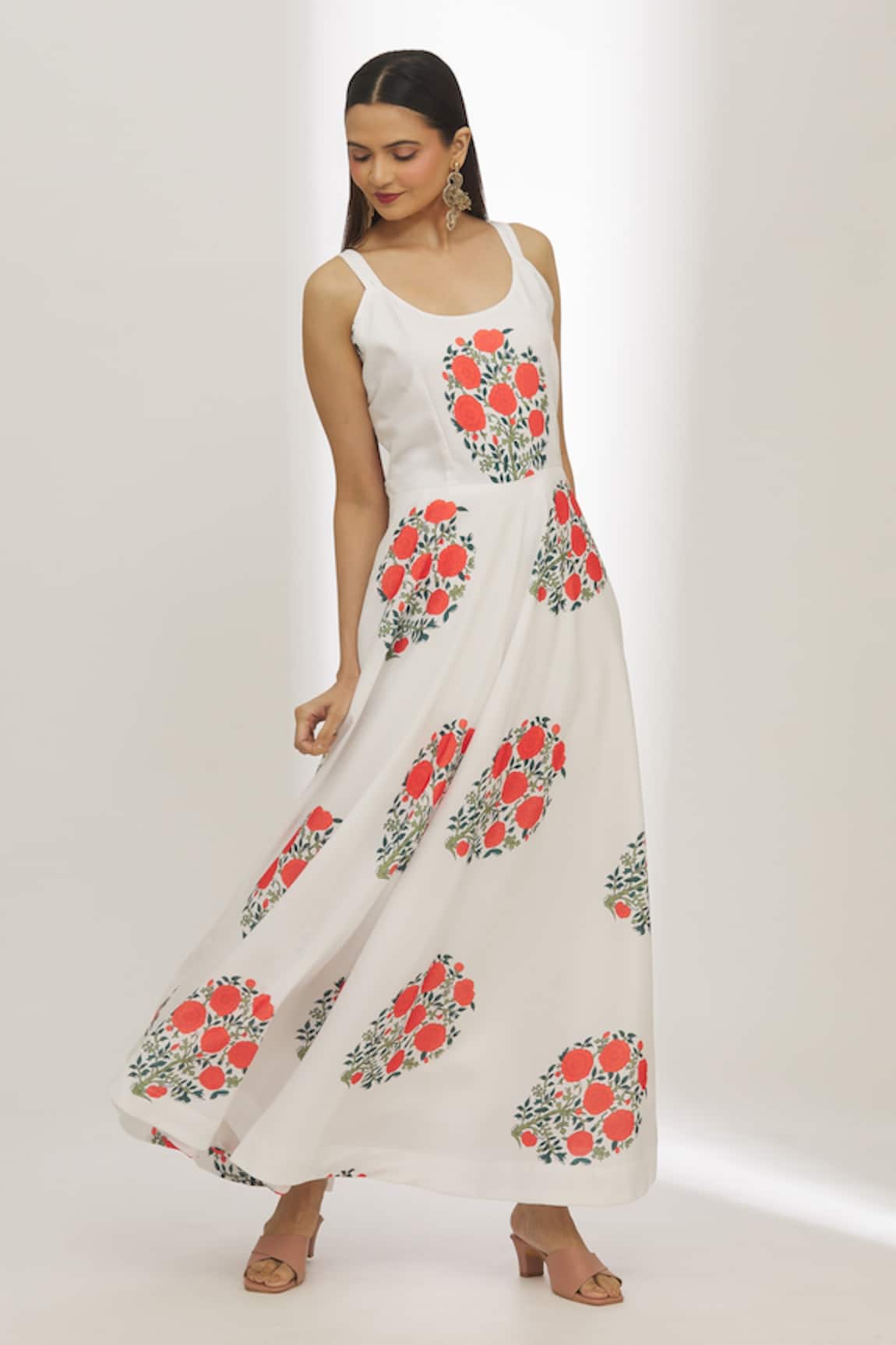 Adara Khan Floret Print Dress