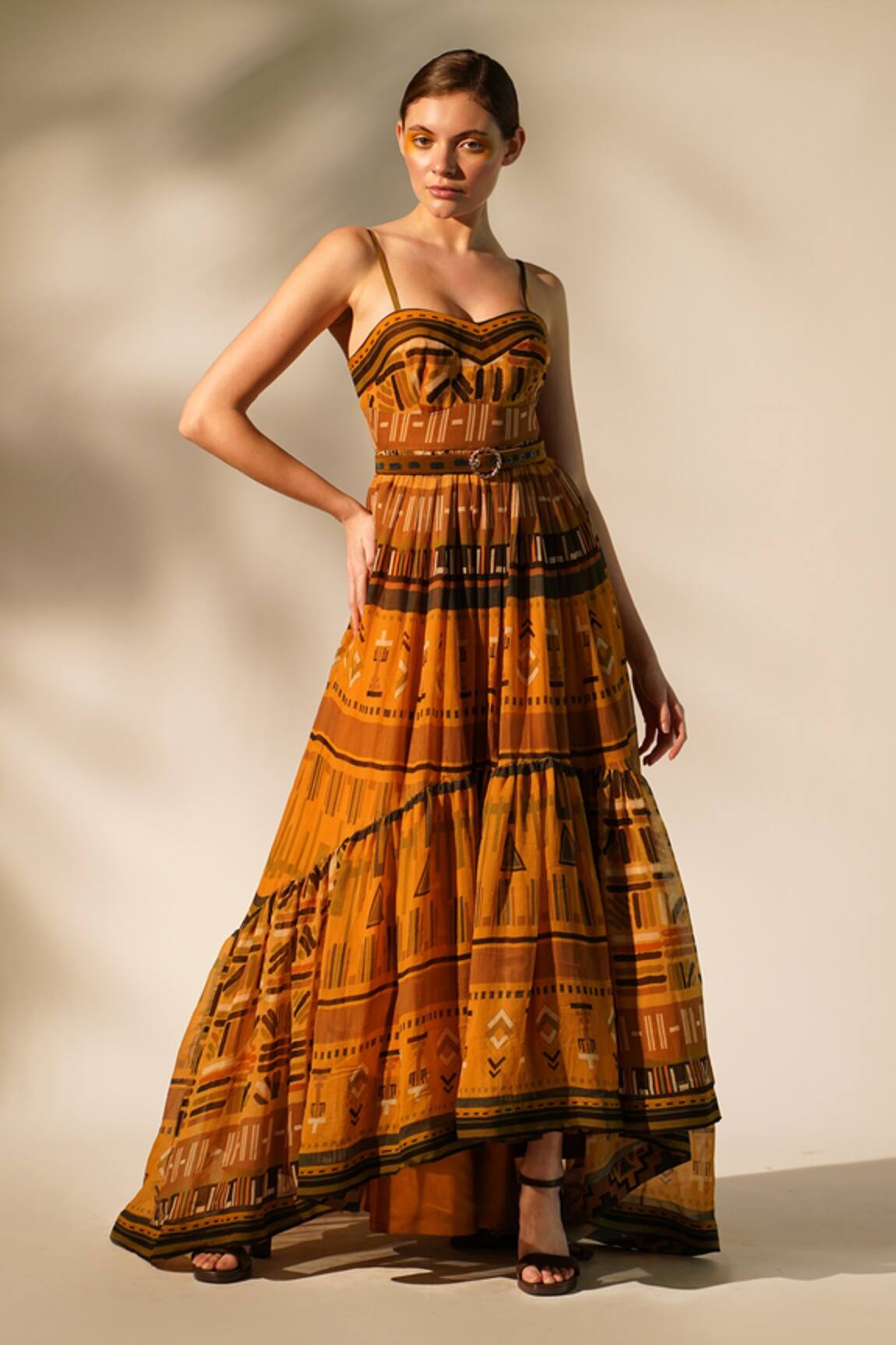 Nikita Mhaisalkar Georgette Aztec Print Dress 