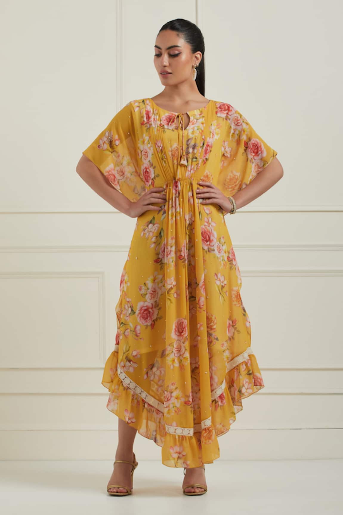 Label Nitisha Floral Print Kaftan Dress