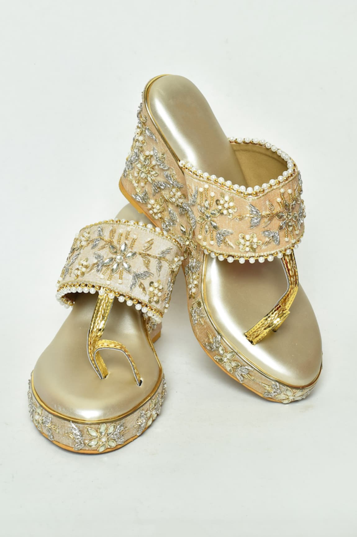 Naintara Bajaj Floret Embellished Kolhapuri Wedges