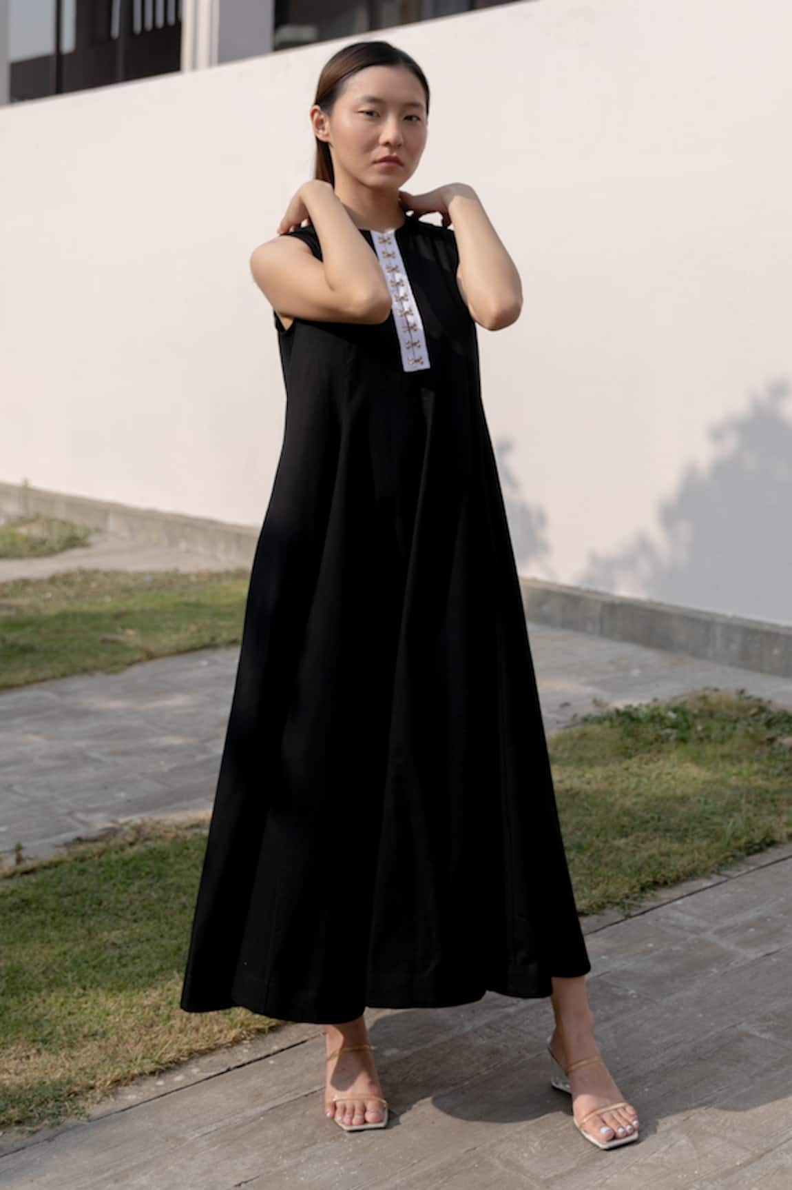 Black Cotton Maxi Dress