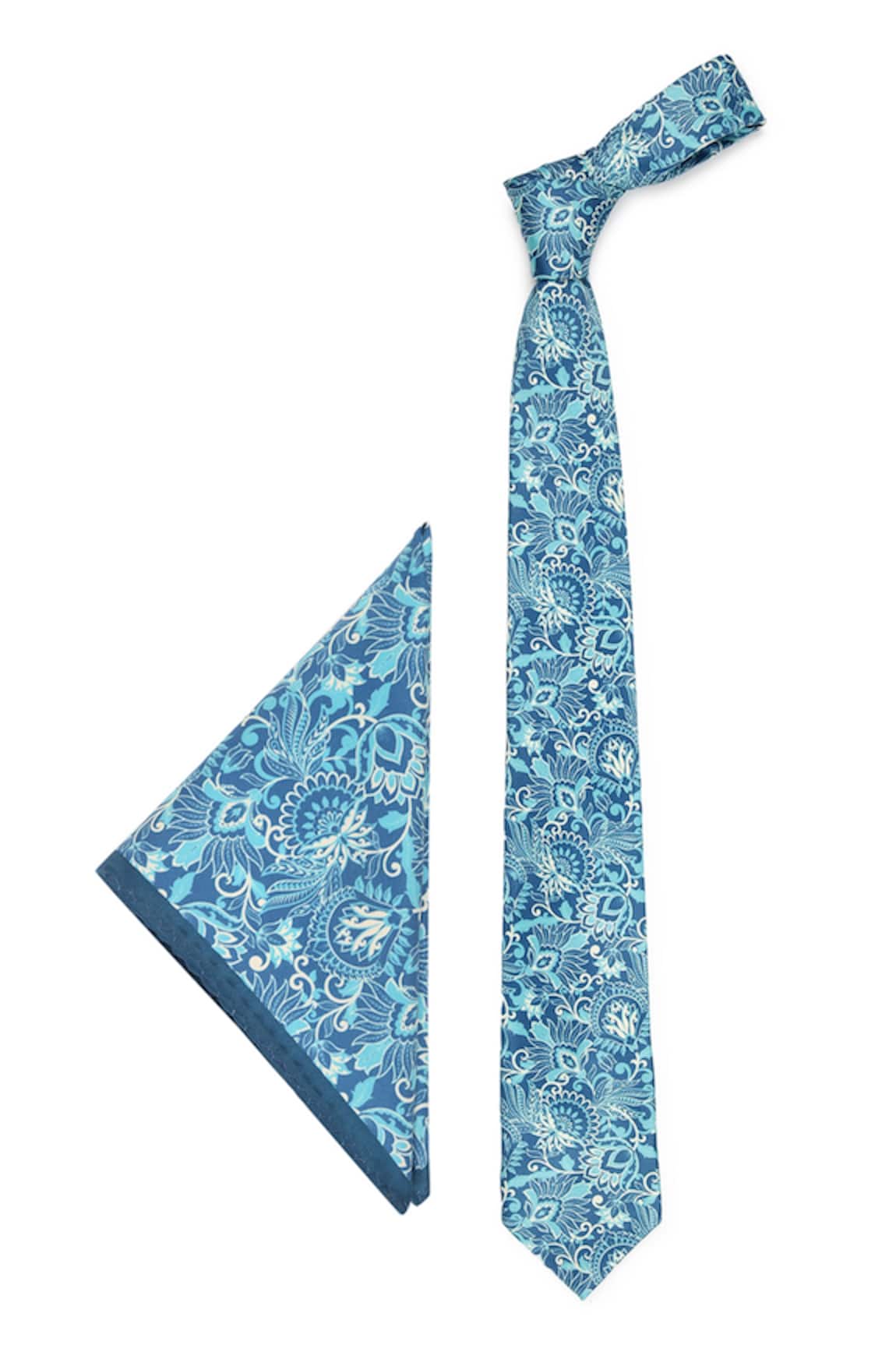 Tossido Floral Pattern Tie & Pocket Square Set