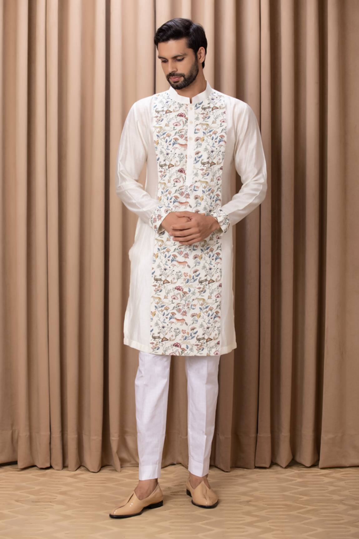 Ankit V Kapoor Amaani Botanical Print Straight Kurta Set