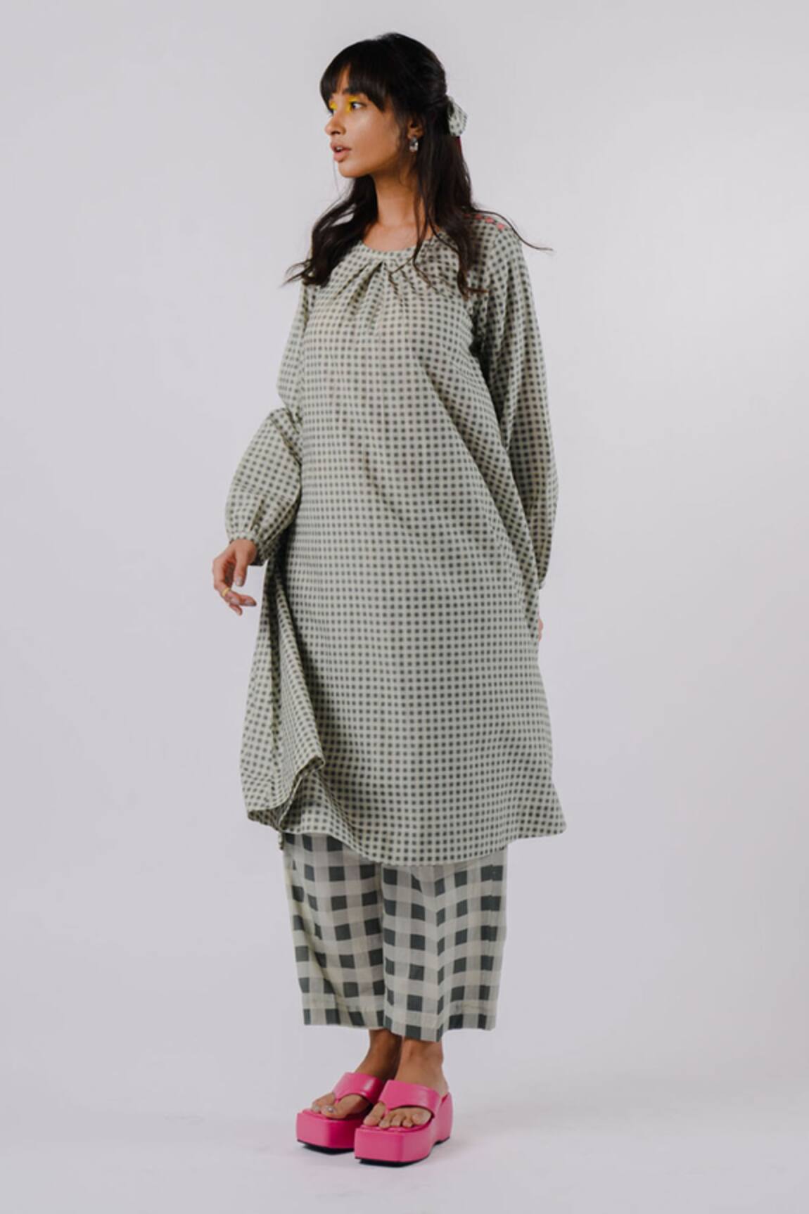 Tussah By Siddhi Shah Cotton Chequered Pattern Kurta