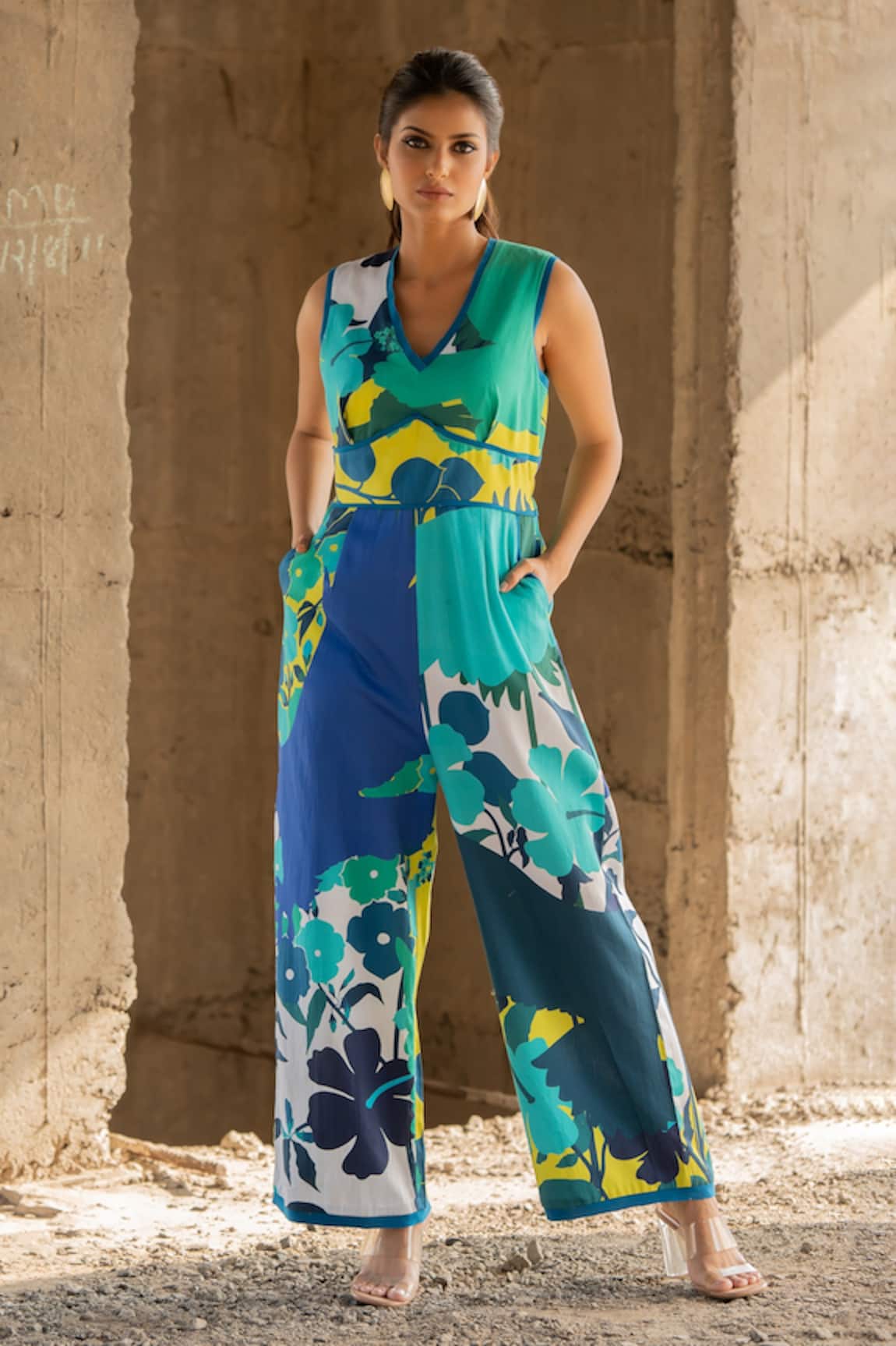 Pooja-Keyur Abstract Paradise Print Jumpsuit