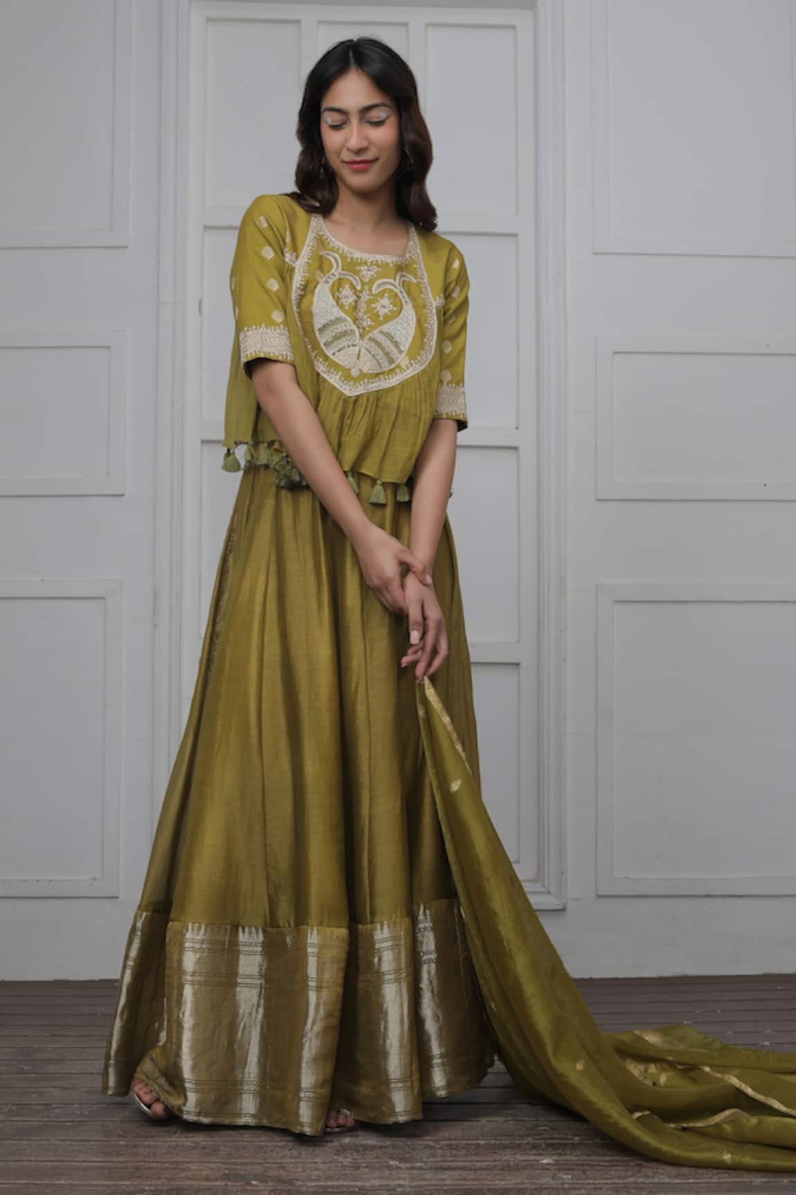 Myoho Yoke Embroidered Top Lehenga Set