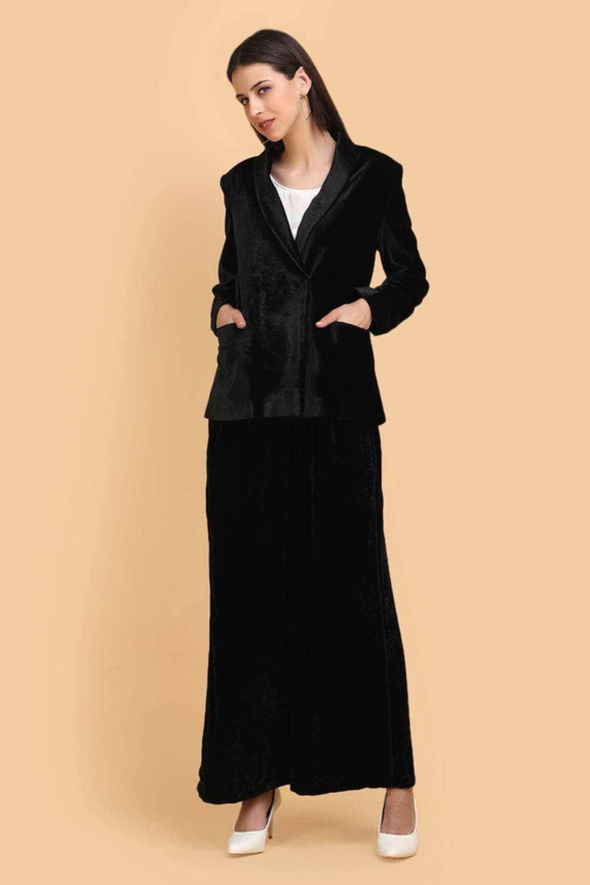 Label Ivish Blazer Flared Trouser Set 