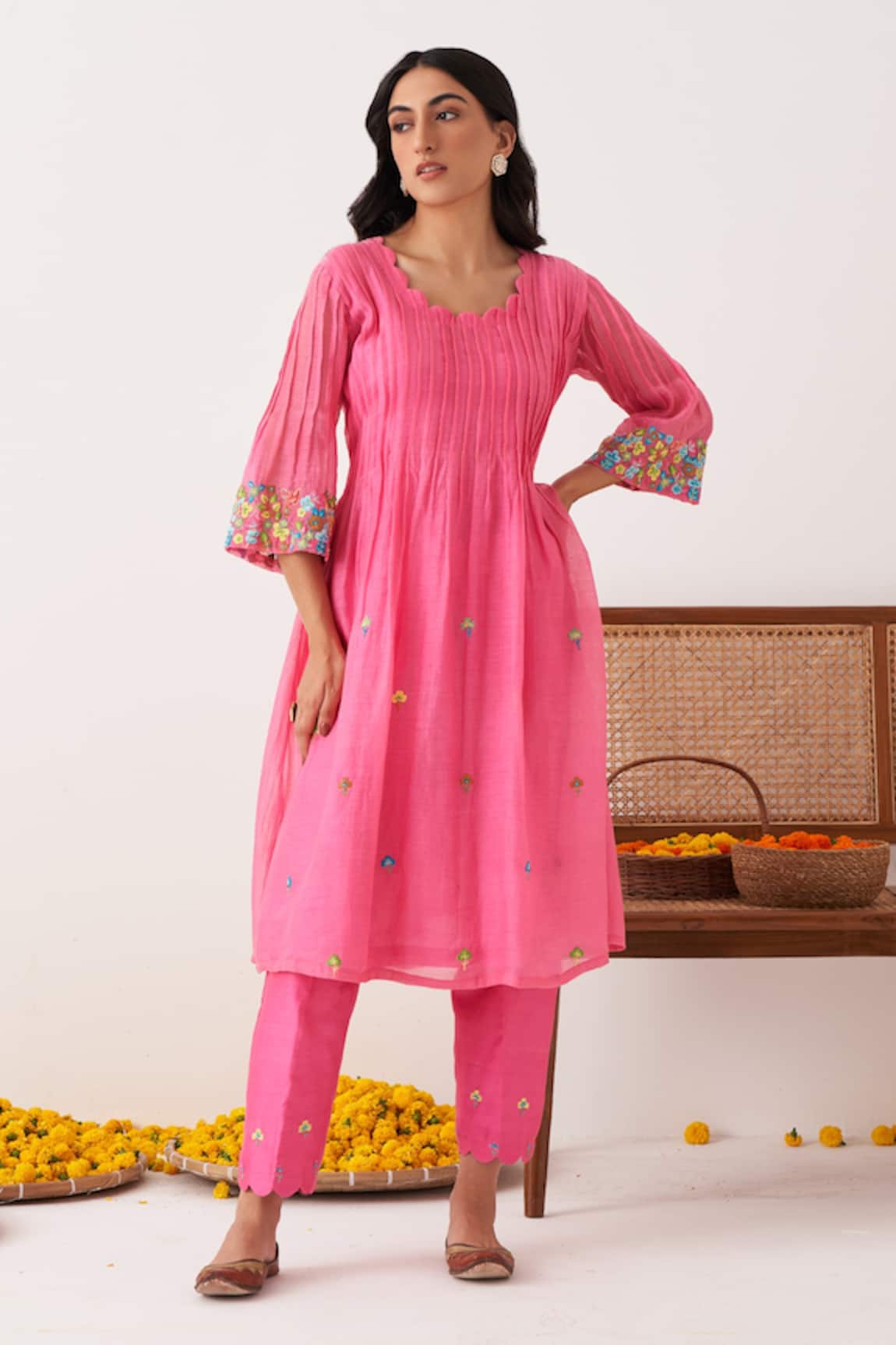 Shipraa Grover Miha Embroidered Kurta & Pant Set