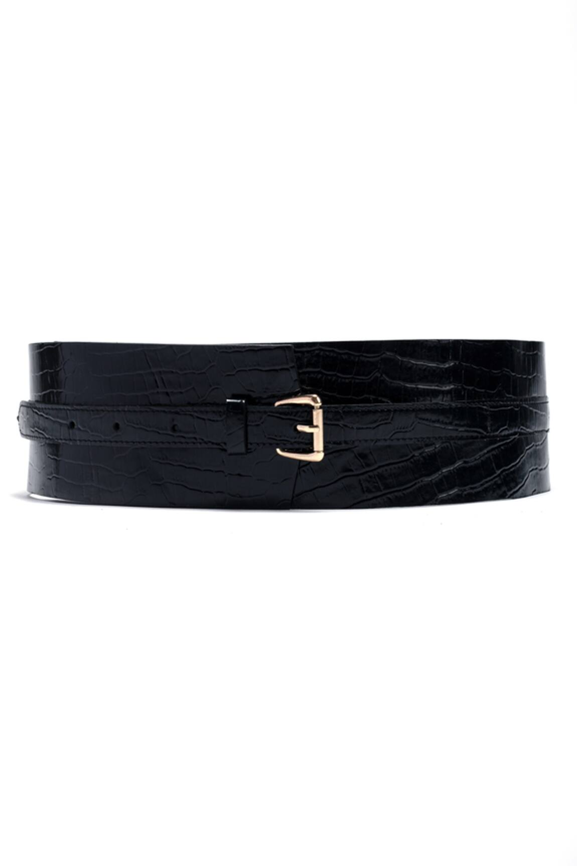 Trov Luca Croc Embossed Buckle Belt