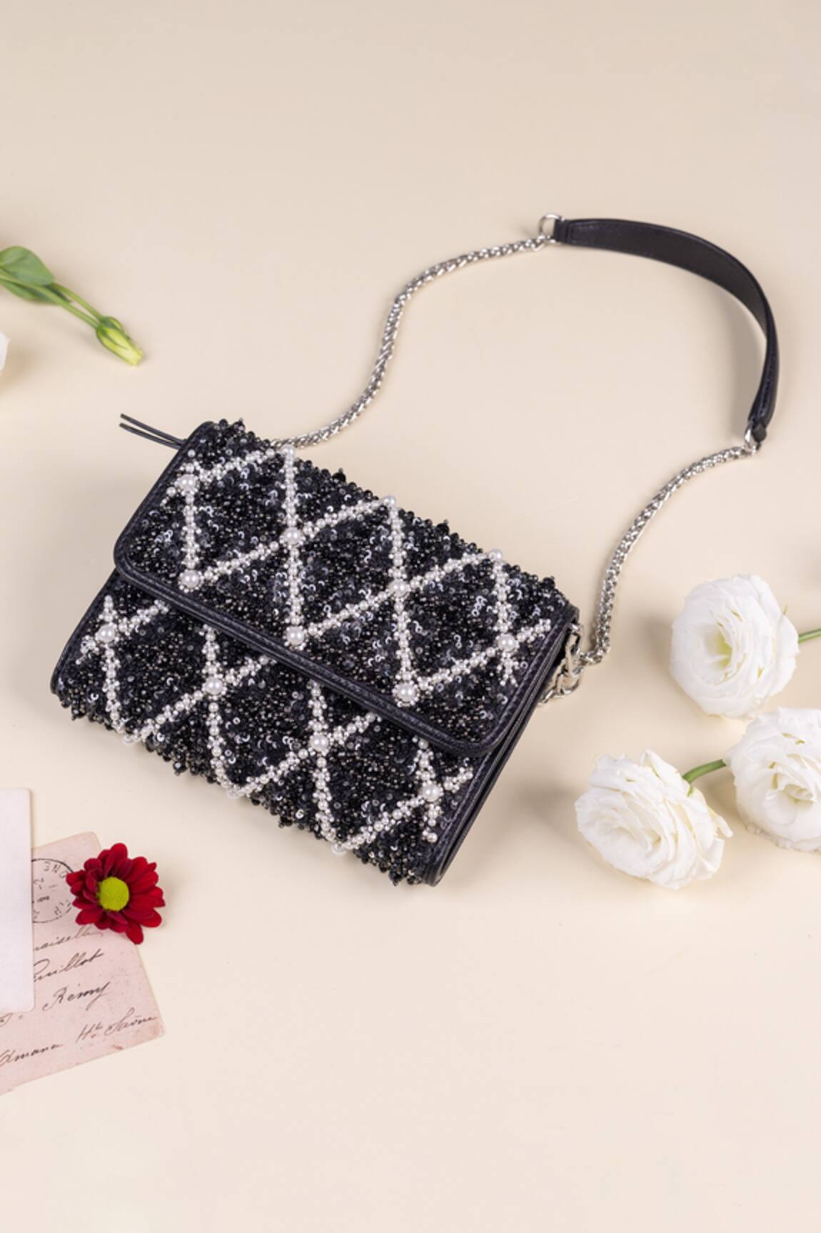 The Leather Garden Cypress Leather Embellished Bag 