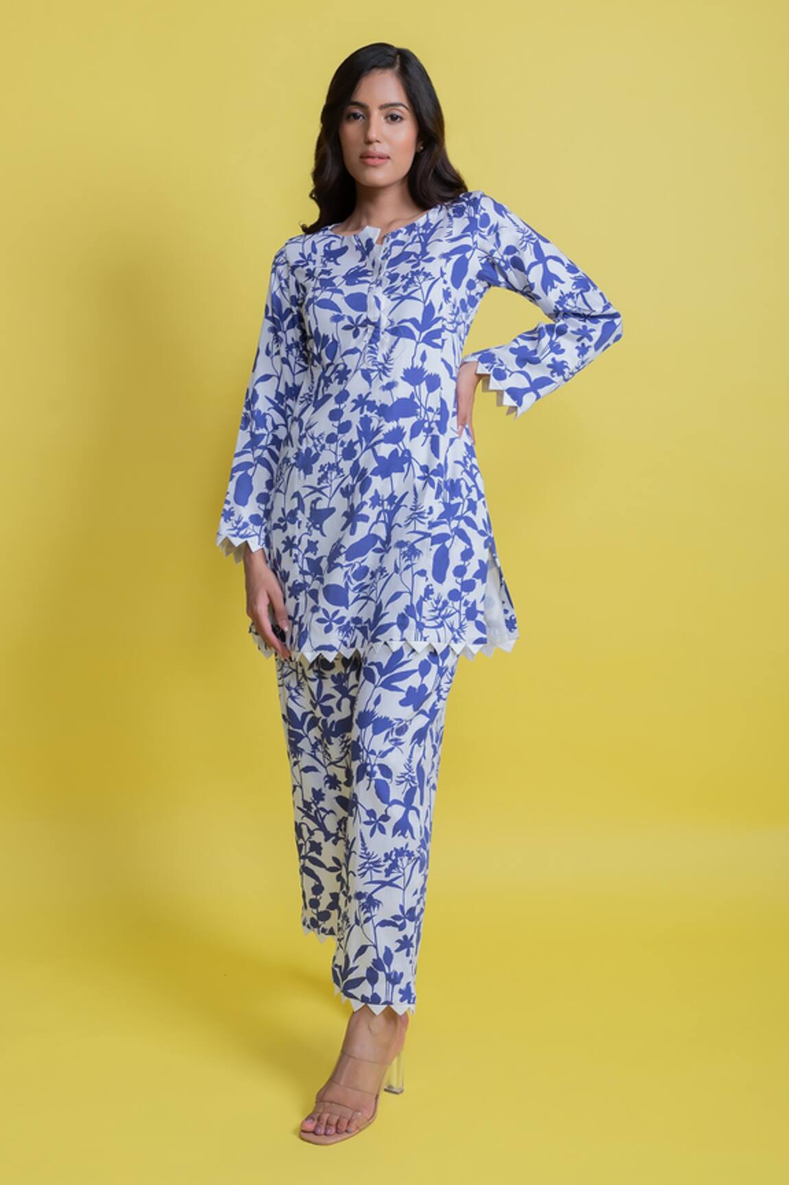 Aroop Shop India Bella Flora Print Tunic & Pant Set