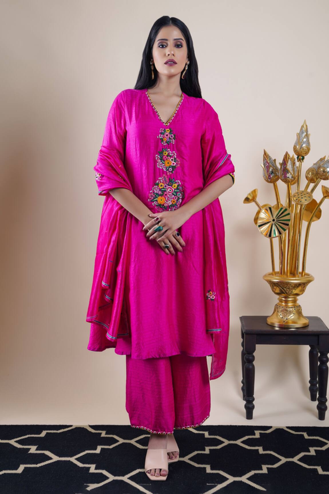 Bhusattva Placket Embroidered Kurta Set 
