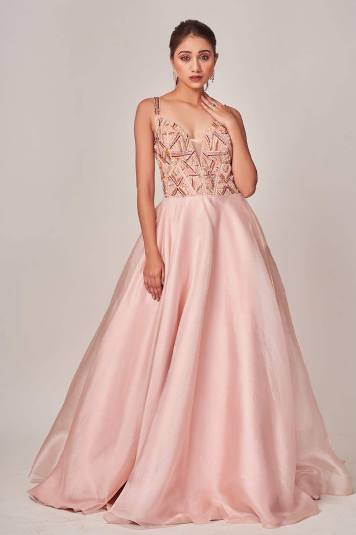 Tamaraa By Tahani Isla Corset Fit & Flare Sequin Embellished Gown