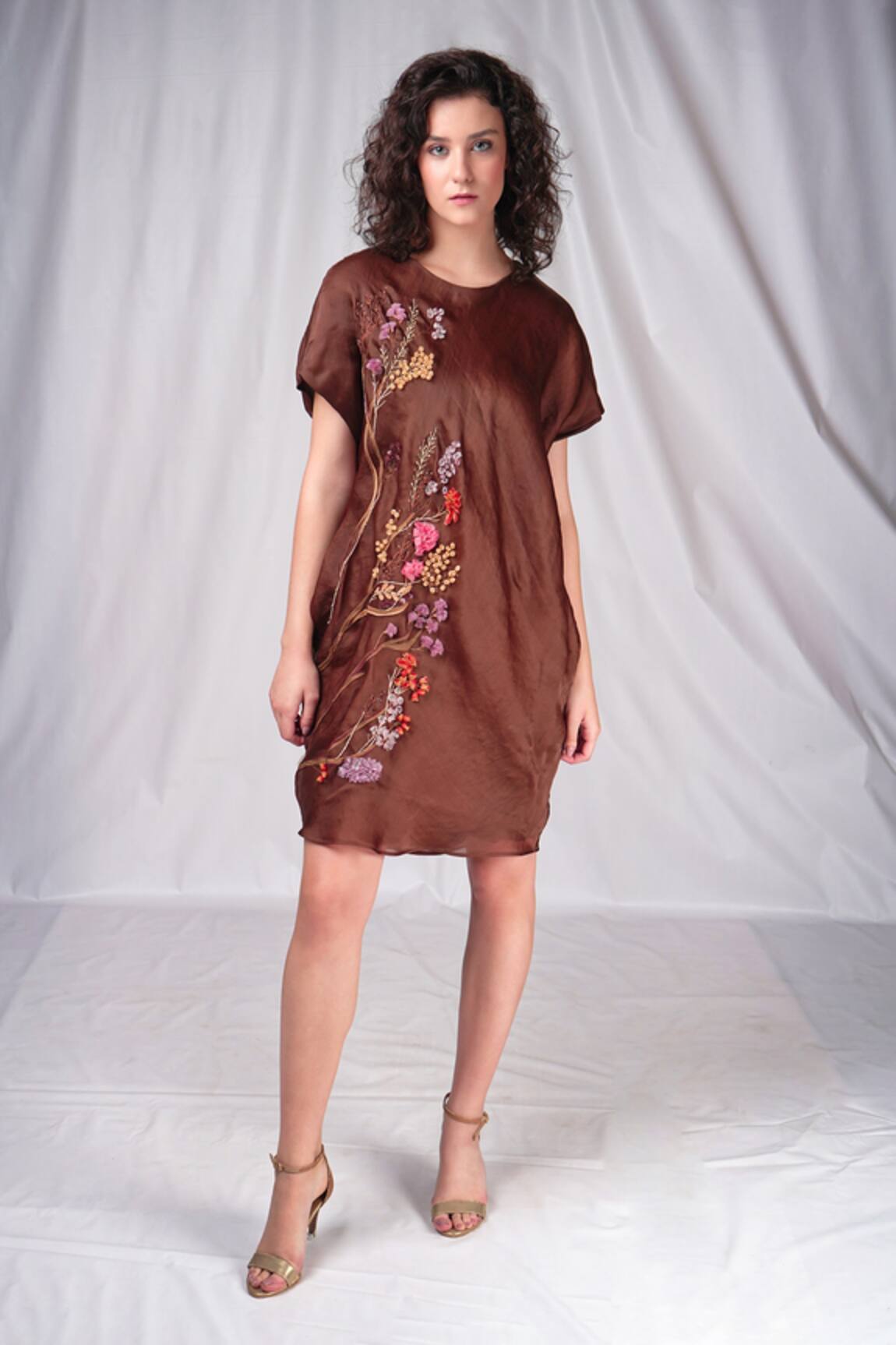 Seesa Flower Applique Embroidered Dress