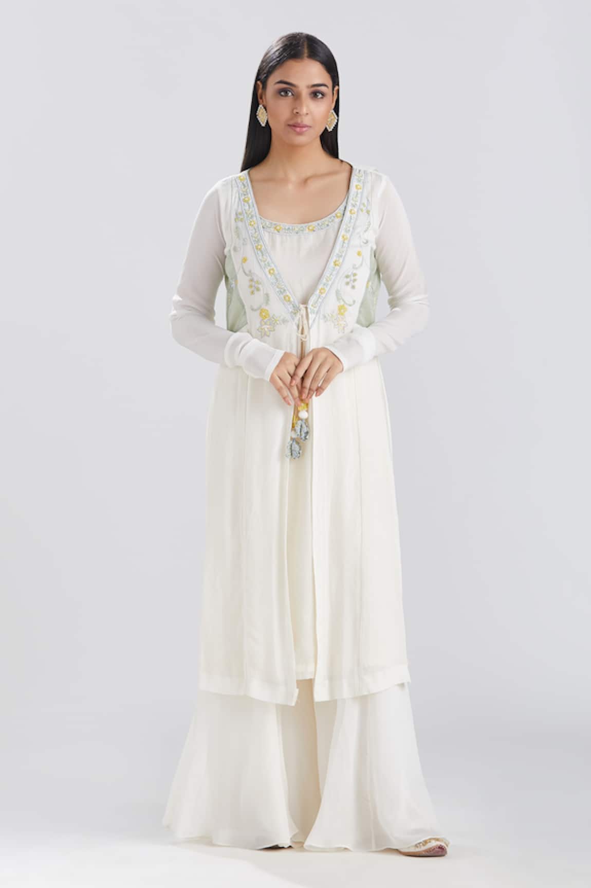 Megha Bansal Motia Nyra Embroidered Jacket Palazzo Set