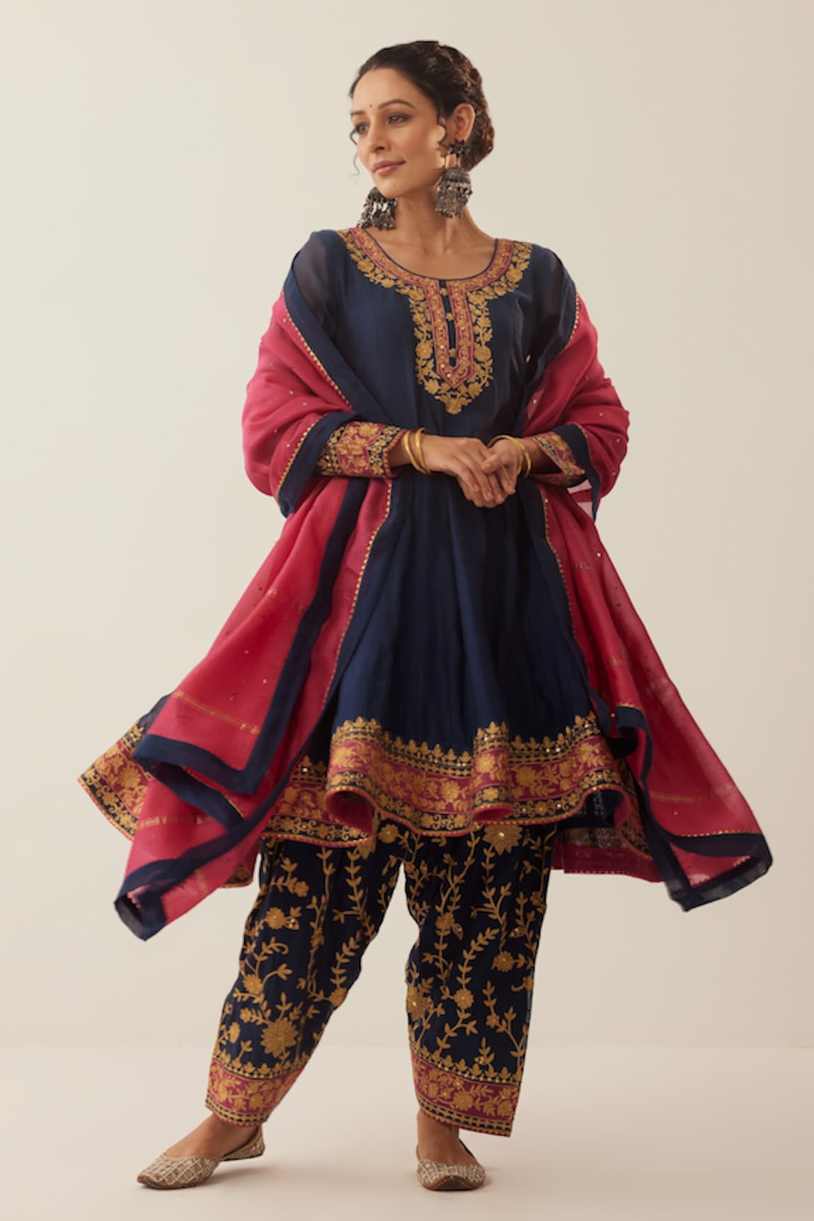 Shrutkirti Flared Anarkali Set With Embroidered Salwar