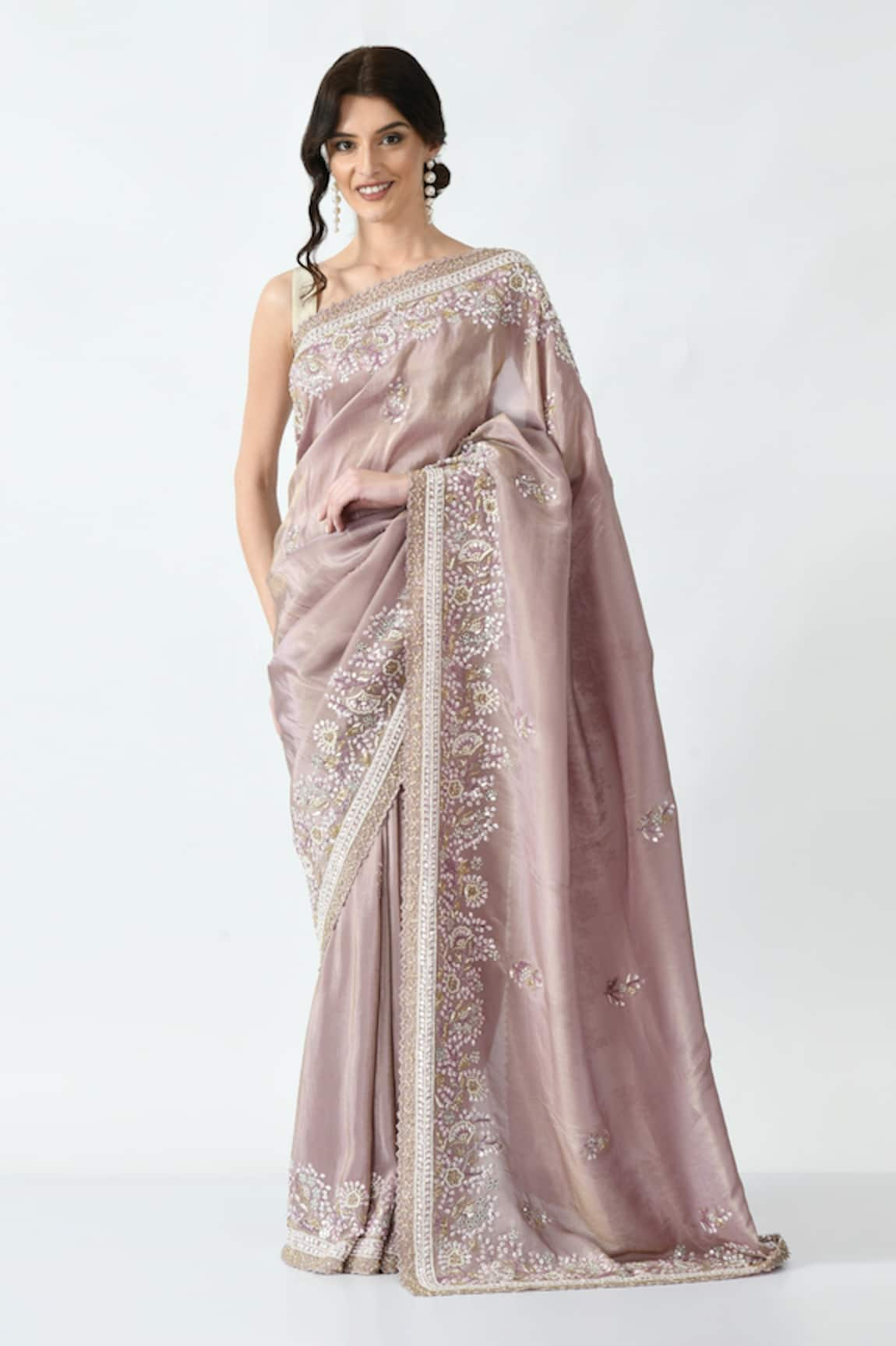 mehar Flower Embroidered Saree 