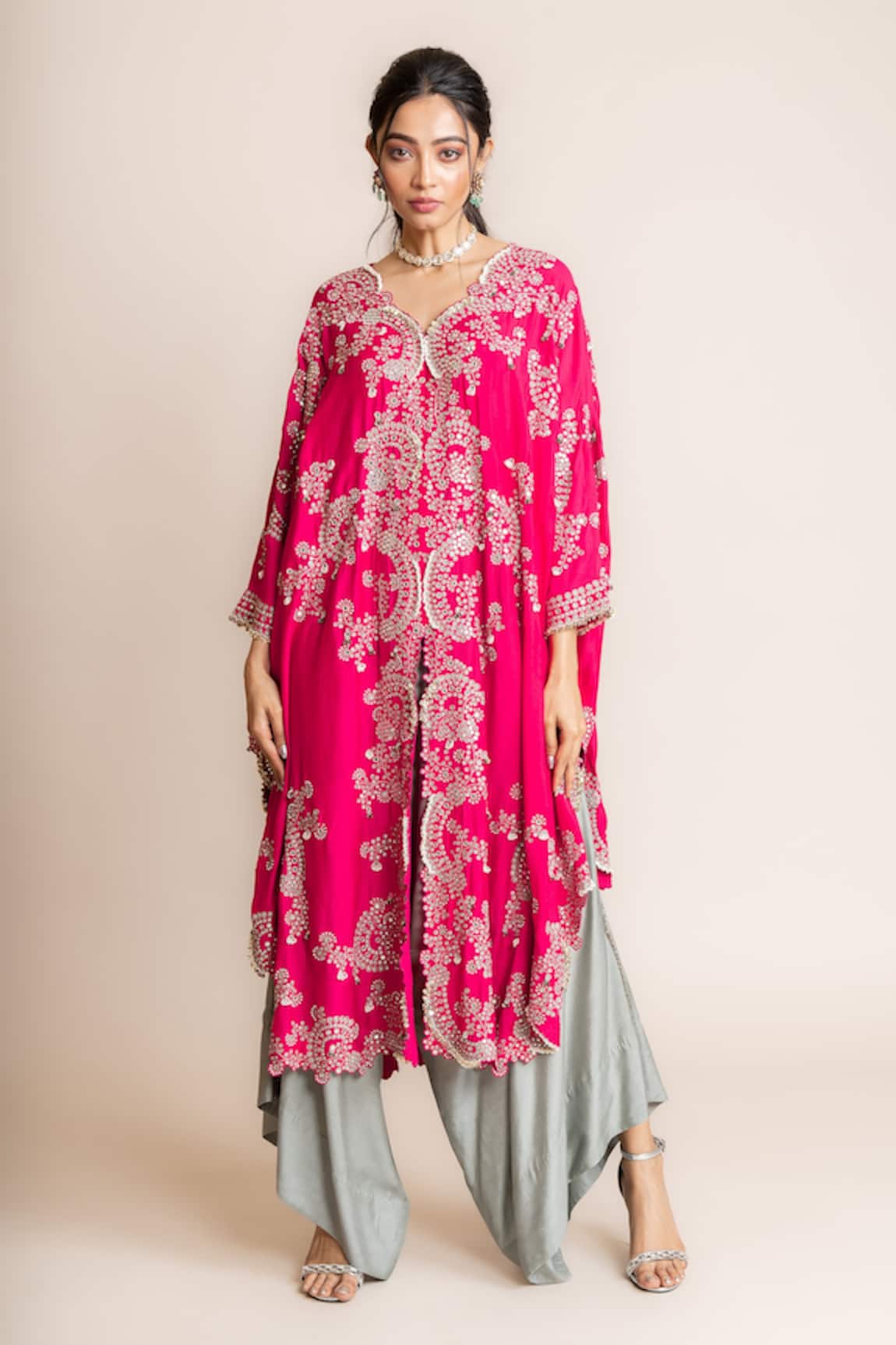 Nupur Kanoi Hand Embroidered Cape With Pant