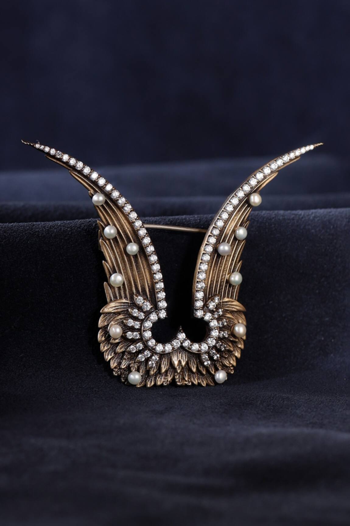 Cosa Nostraa Studded Garuda Brooch