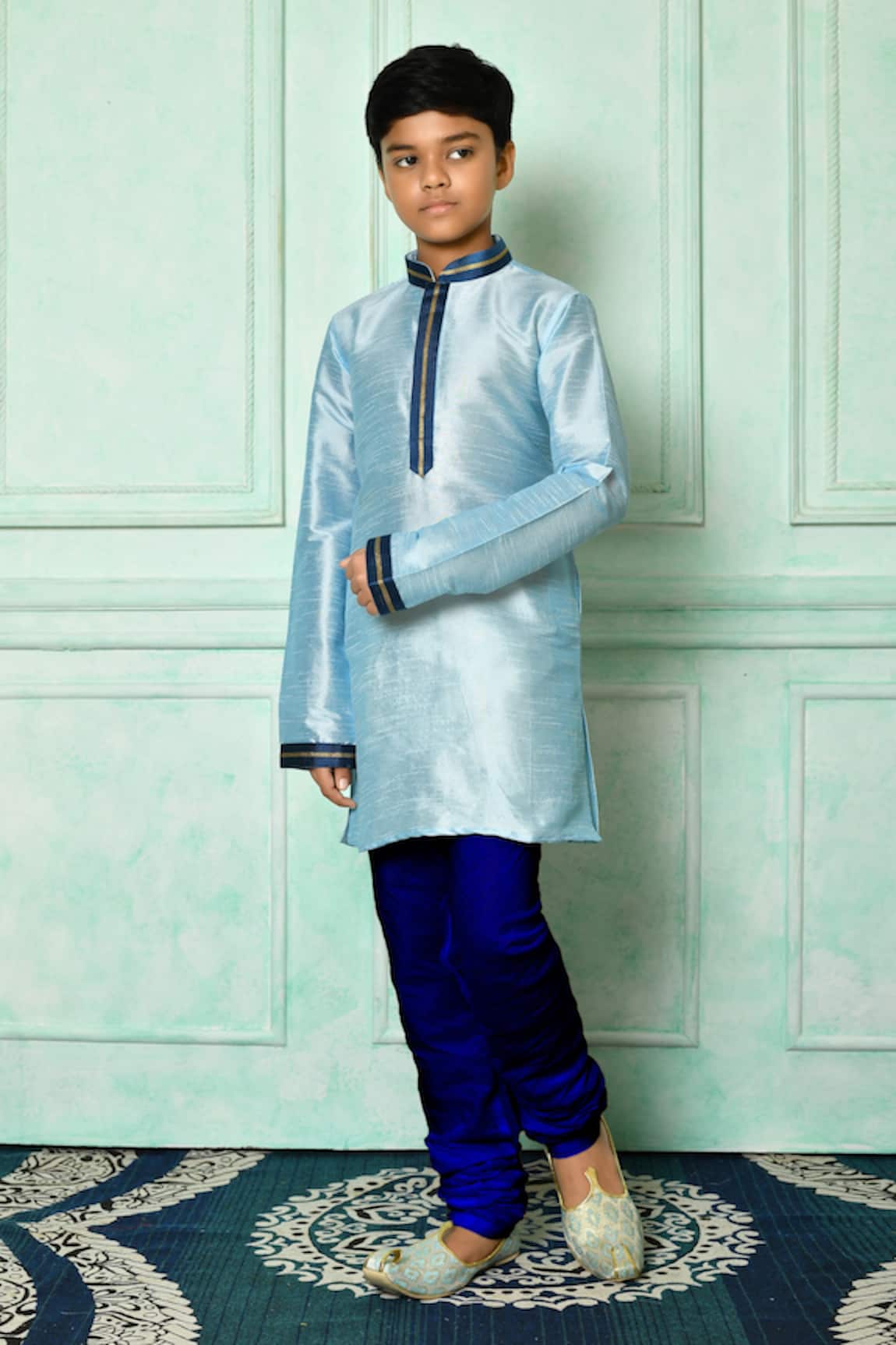 Petite Pomme Mandarin Collar Straight Kurta 