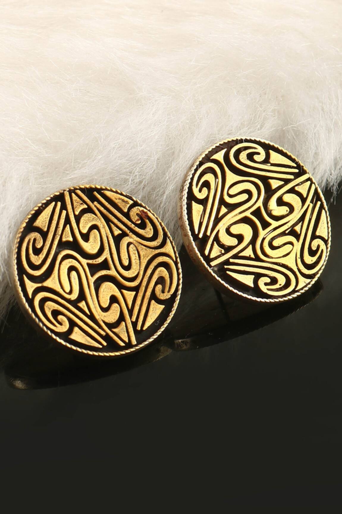 Palace of Silver Puzzle Round Stud Earring