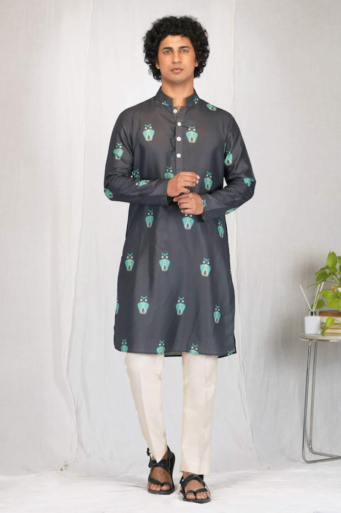 Eleven Brothers Night Owl Print Kurta & Pant Set