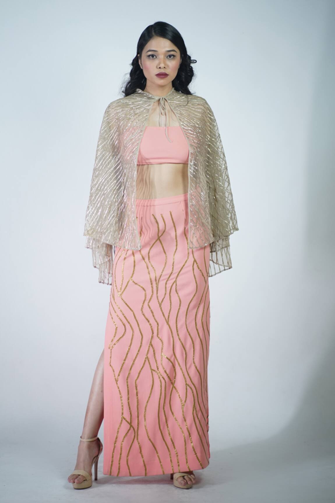 Rina Dhaka Gota Embroidered Skirt & Blouse Set