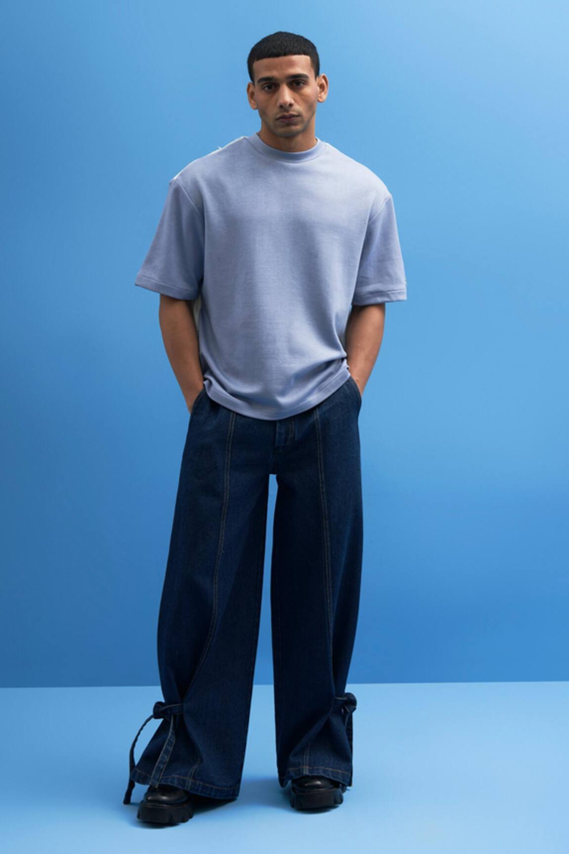 Siddhant Agrawal Label Denim Tie-Up Trousers