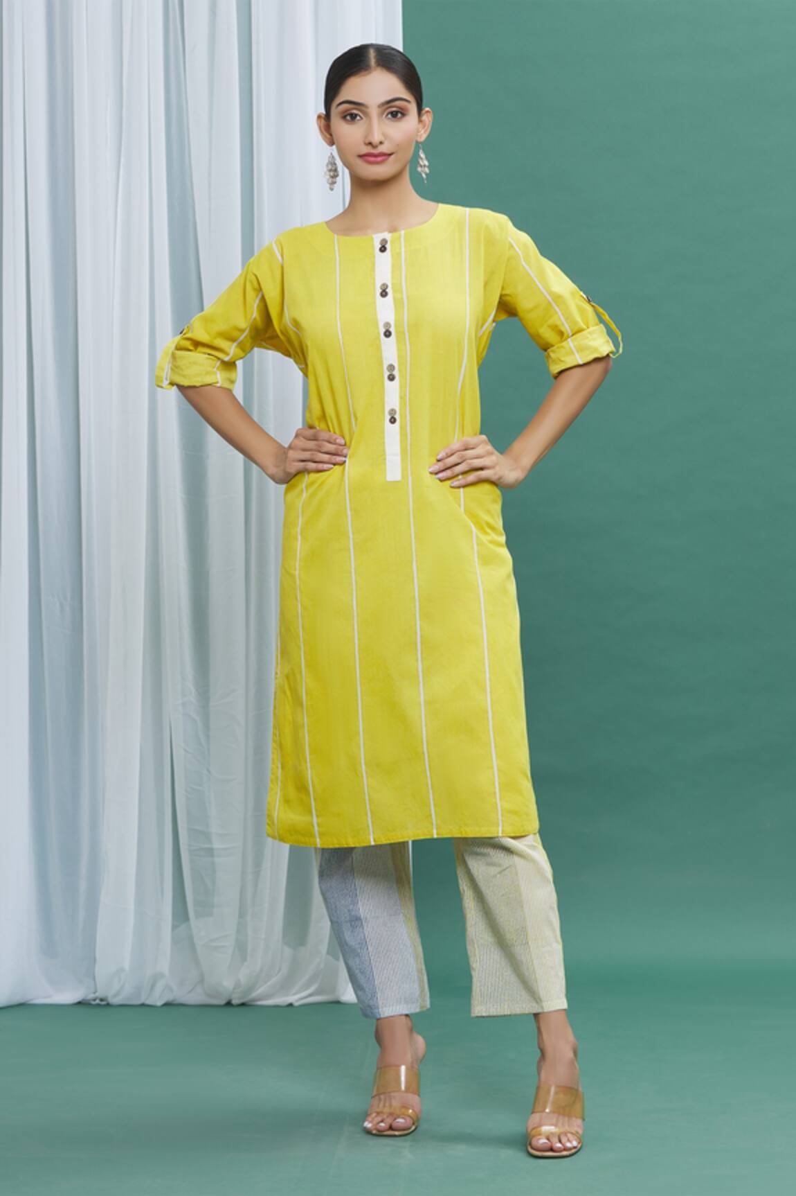 Banana Labs Printed Striped Kurta