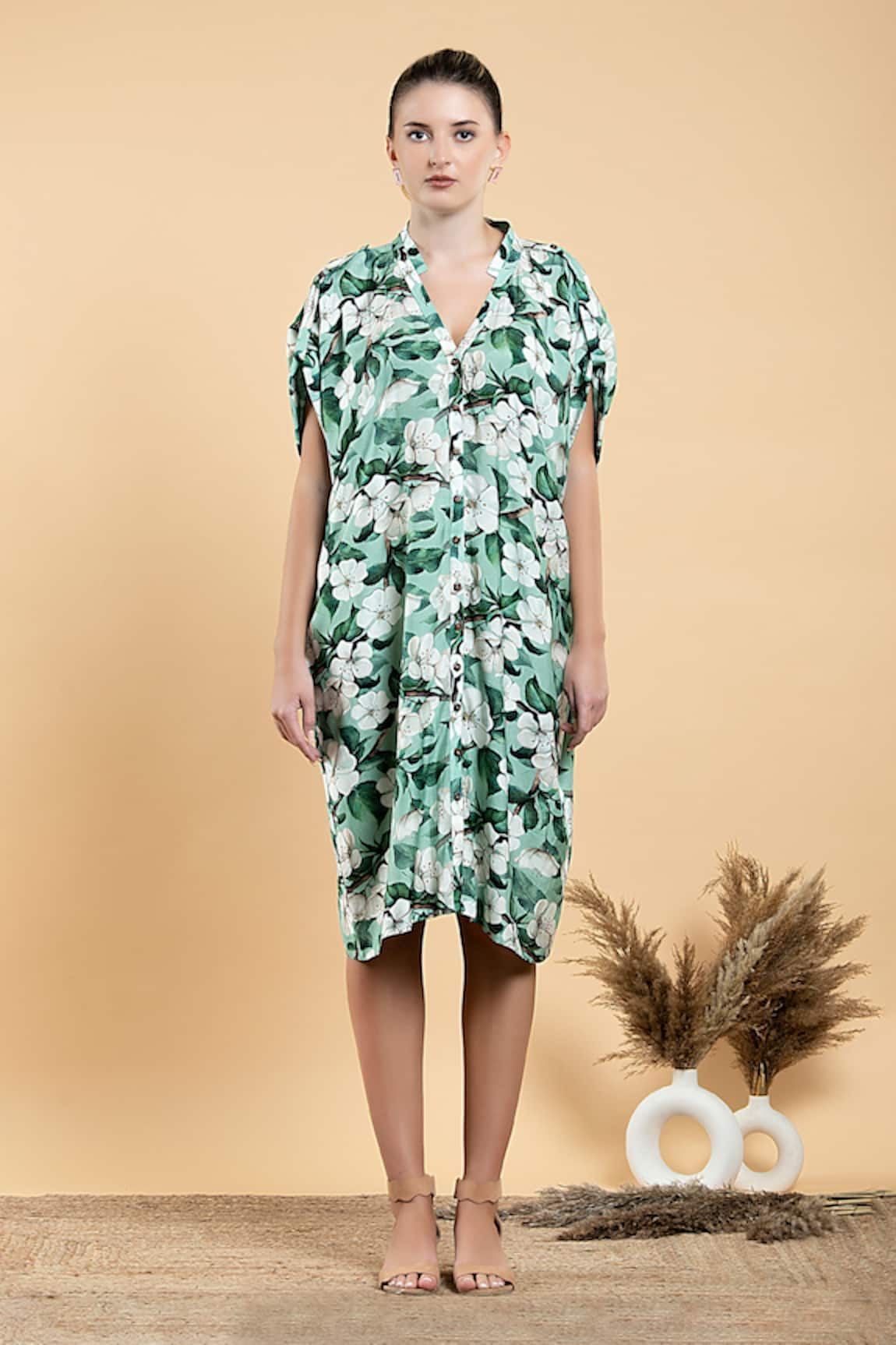 Divi by sonal khandelwal Wild Apple Print Kaftan Dress