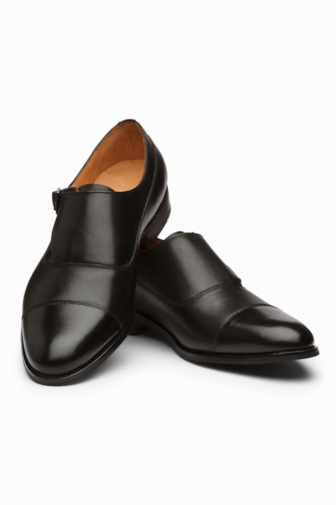 dapper Shoes Cap Toe Single Monk Strap Shoes