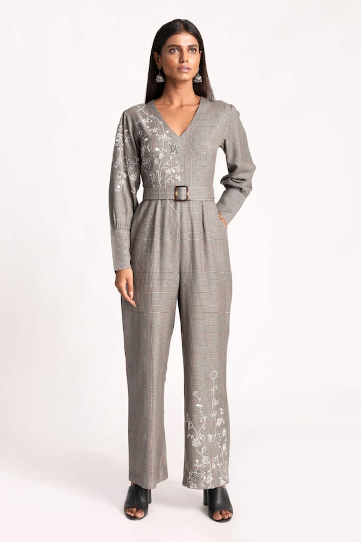 Kritika Murarka Embroidered Houndstooth Pattern Jumpsuit 