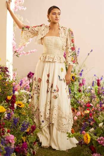 Chandrima Floral Bead Embroidered Bolero Jacket