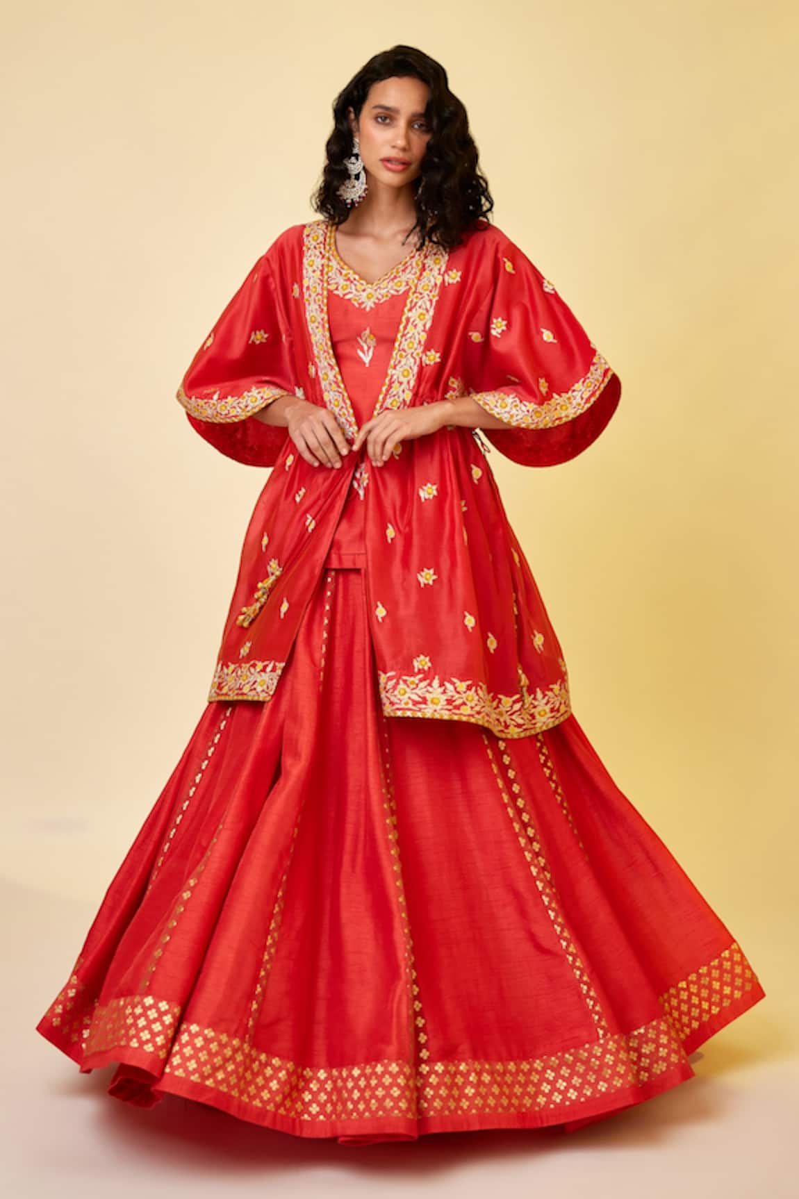 Shyam Narayan Prasad Thread & Gota Work Kurta Skirt Set
