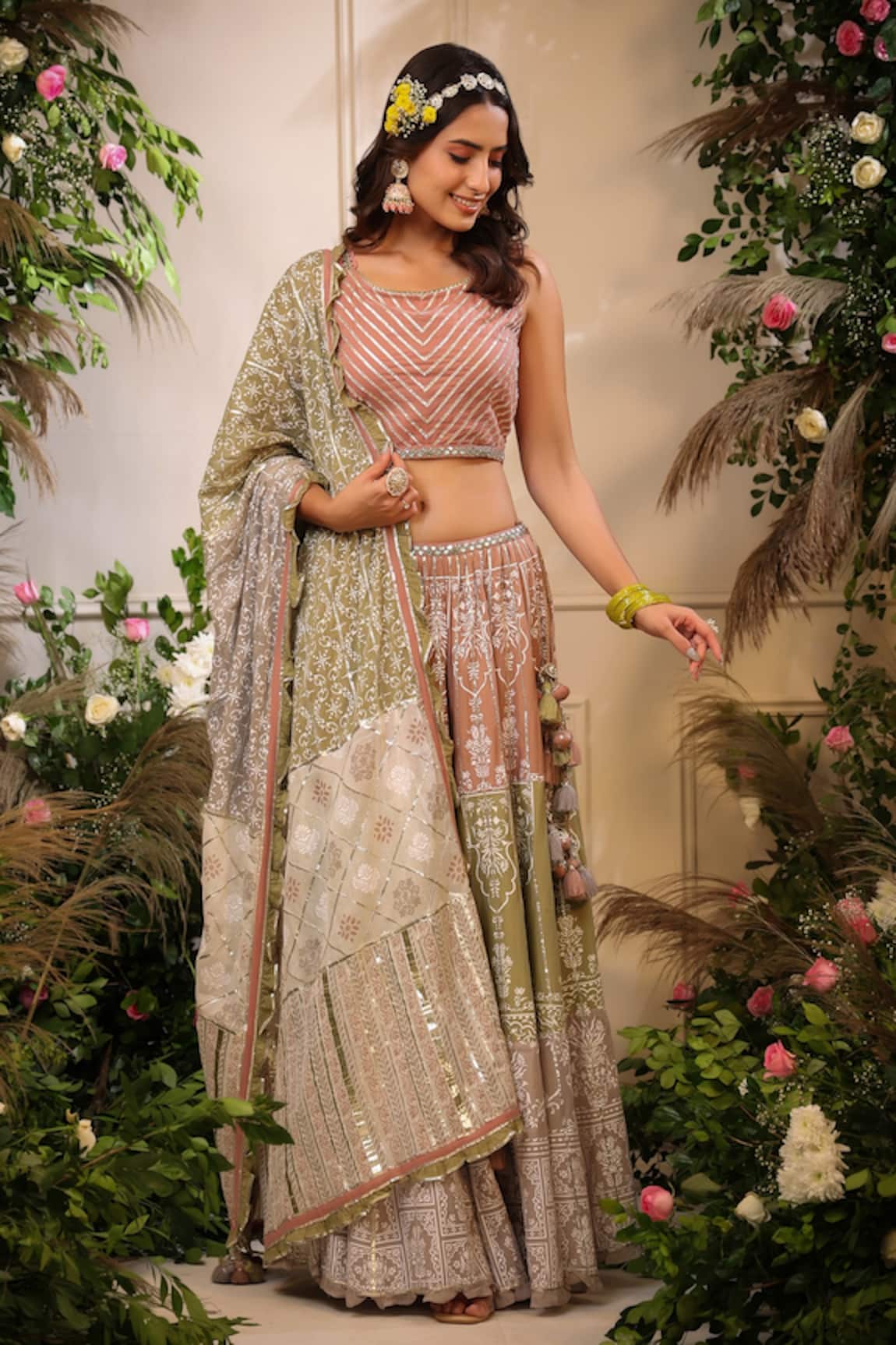 Bairaas Printed Lehenga Set