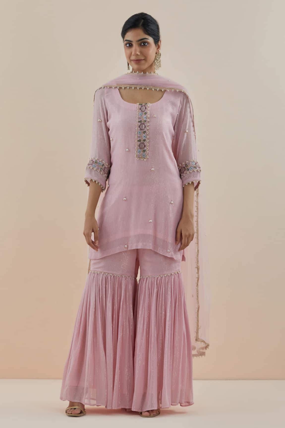 Makaan.51 Pearl Embroidered Gharara Set