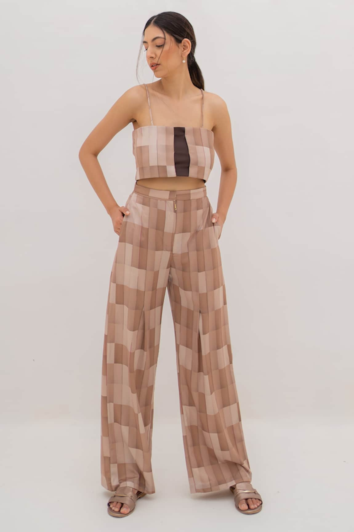 Kritika Madan Label Checkered Print Placket Shirt Pant Set