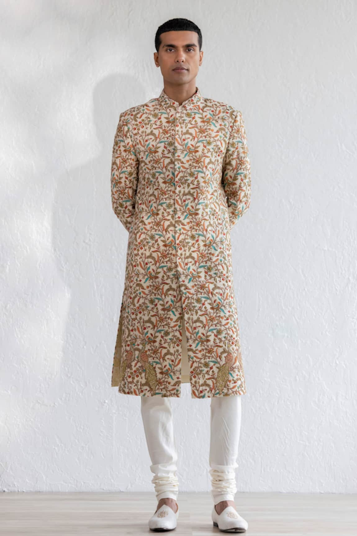 Qbik Gulbar Kashmiri Embroidered Sherwani Set