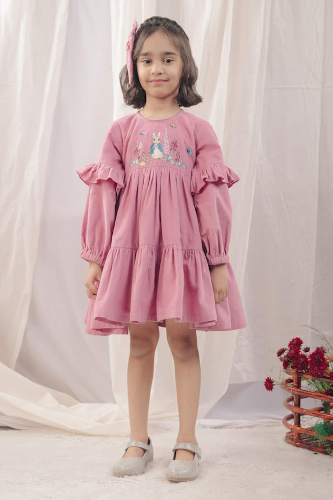 Bagichi Sophia Bunny Embroidered Dress
