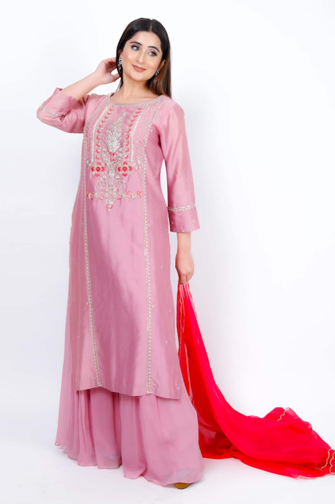 Geetika Jain Chanderi Straight Kurta Set