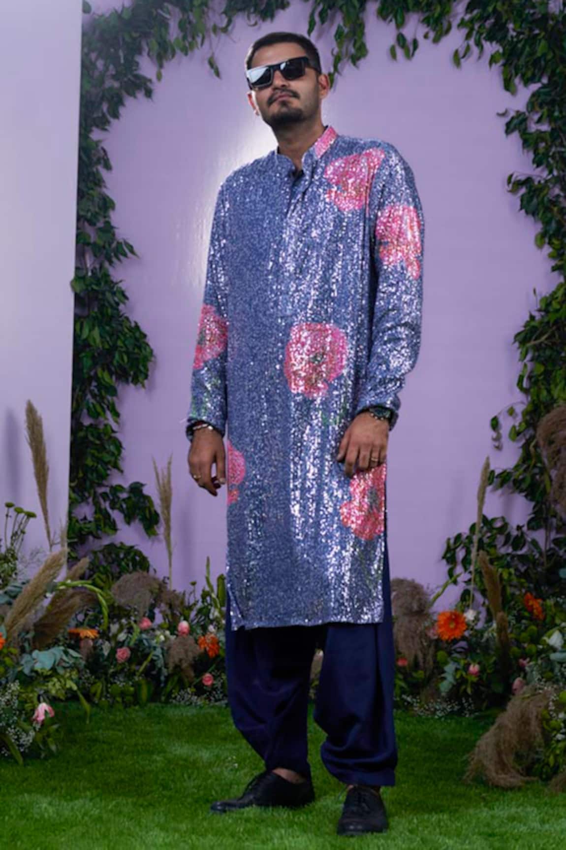 Pooja Bagaria Floral Pattern Kurta & Dhoti Pant Set