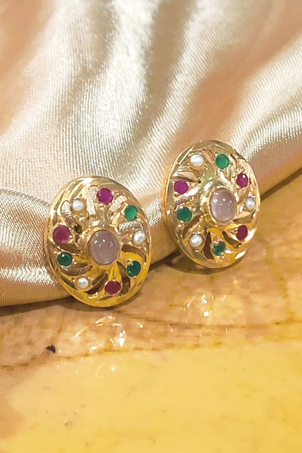 Devanshi Renu Jewels Stone Embellished Stud Earrings