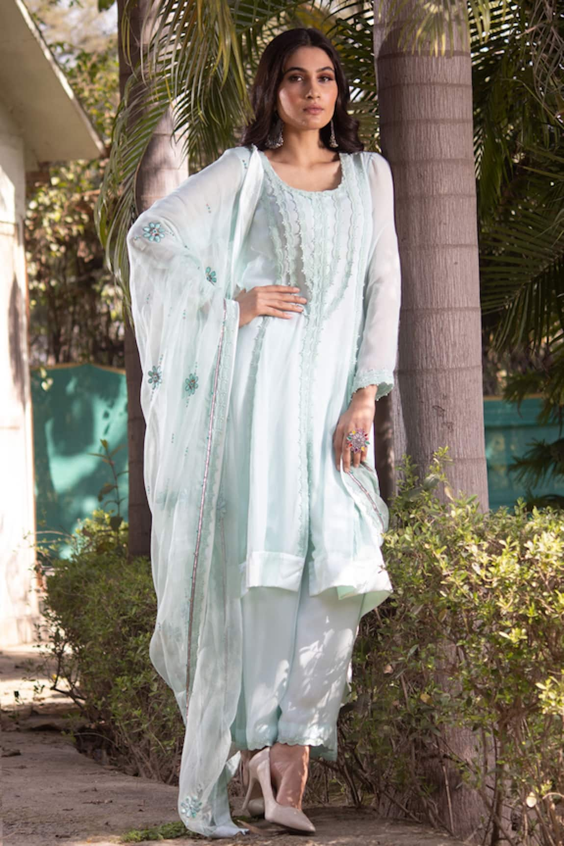 house of mithi kalra Embroidered Kurta Sharara Set